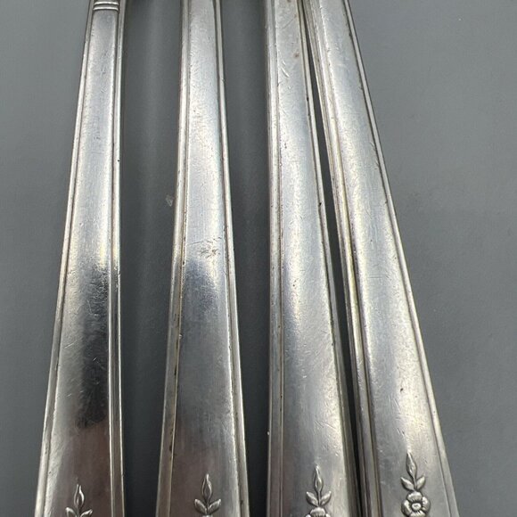 4 Dinner Forks WM A Rogers EVERLASTING A1 Plus Oneida 1940's Georgian Silverware - Picture 8 of 12